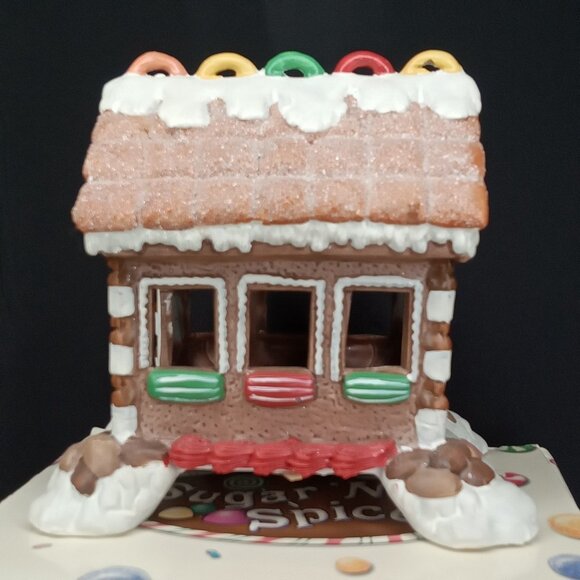 Vintage Christmas Figurine & Box Sugar N Spice Candy Covered Bridge Lemax 2000s - Picture 7 of 12